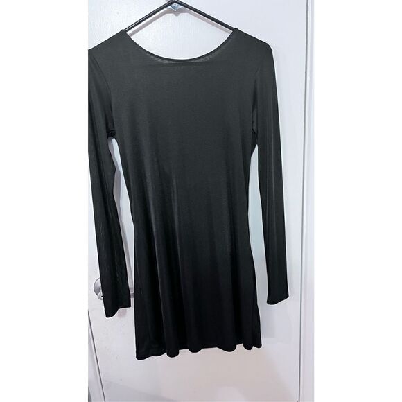 Parker Women's Silk Open Back Long Sleeve Bodycon Mini Dress Black Size Small - Picture 4 of 13
